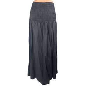 YFB Women's Black Smocked High Waisted Maxi Boho Flowy A-Line Skirt Size S